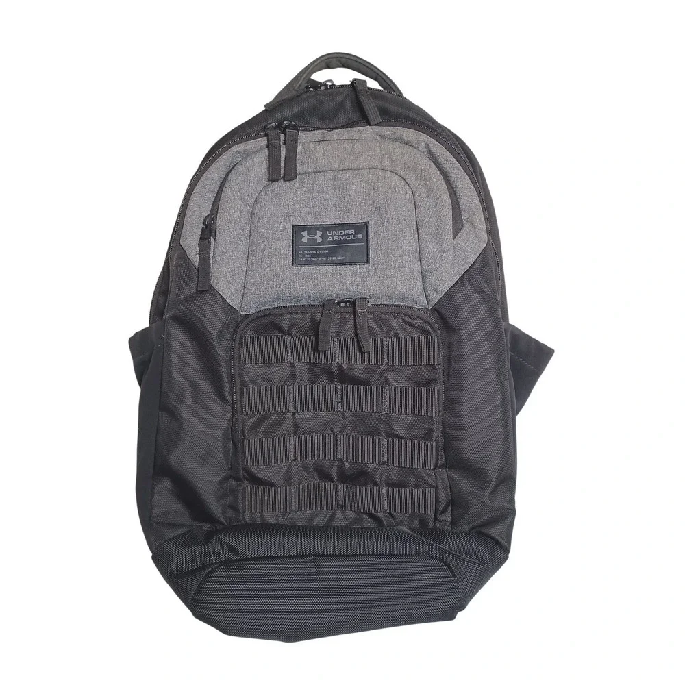 Under Armour Training Division Backpack Black Grey MOLLE Charged Cushioning Bag